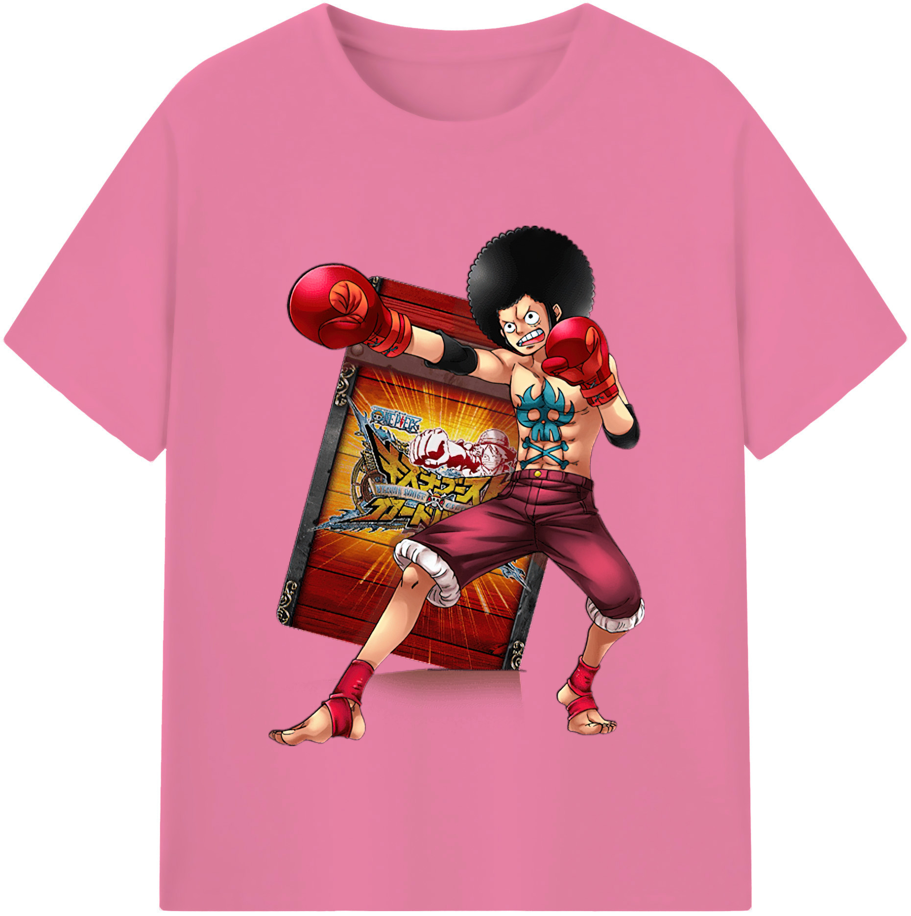 ワンピース モンキー・D・ルフィ ONE PIECE Monkey D. Luffy 綿100％半袖Tシャツ（フロントプリント）
